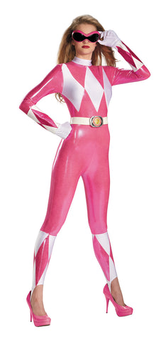 Women's Sassy Pink Power Ranger Bodysuit - Mighty Morphin
