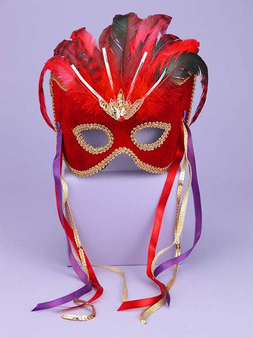 Women's Red & Black Venetian Mask