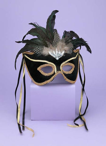 Women's Black & Gold Venetian Mask