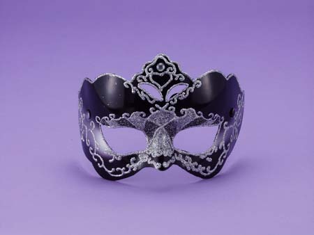 Women's Black & Silver Half Mask