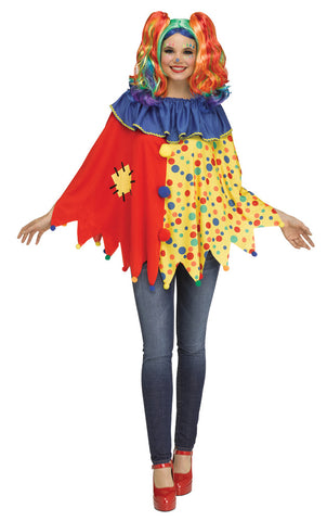 Women's Multicolor Clown Poncho