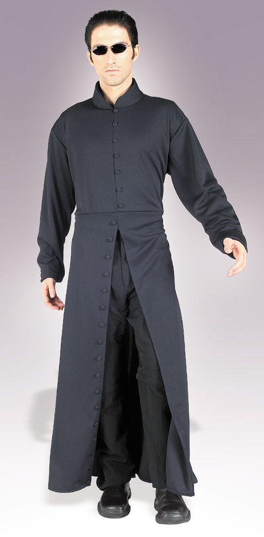 Morph Costumes Men's The Matrix Neo Costume - Black Coat & Glasses, Adult Spy Assassin Halloween Outfit