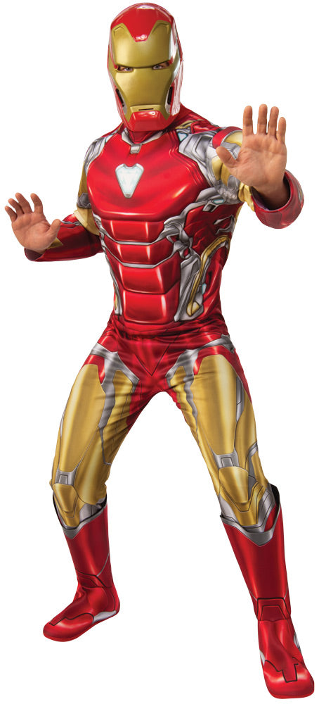 iron man costume with helmet Men's Iron Man Deluxe Costume