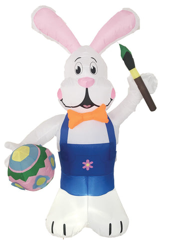 7' Inflatable Bunny with Brush Egg