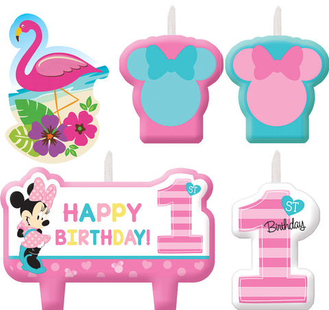 Minnie 1st Birthday Candle Set - Pack of 4