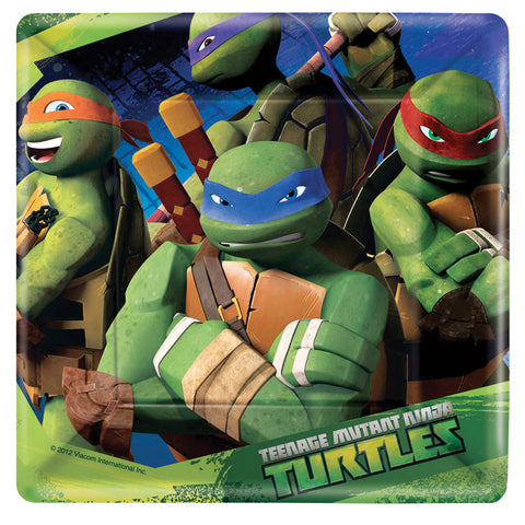 7" Ninja Turtles Square Plates - Pack of 8