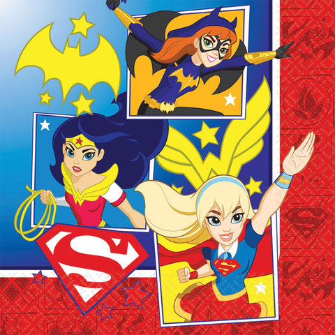 6.5" DC Superhero Girls Lunch Napkins - Pack of 16