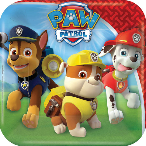 7" PAW Patrol Square Plates - Pack of 8