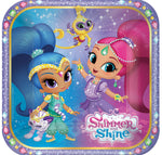 7" Shimmer Shine Square Plates - Pack of 8