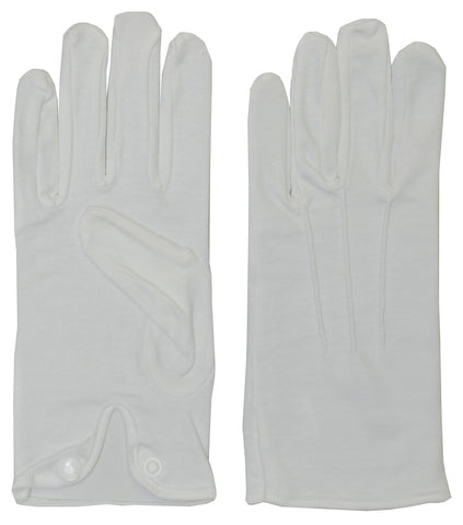 White Cotton Gloves with Snap