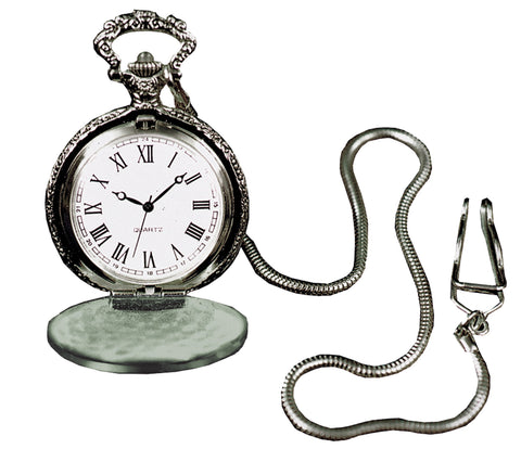 Silver Pocket Watch with Chain