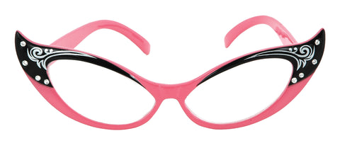 Pink Vintage Cat Eyes Glasses