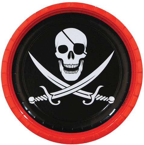 9" Pirate Plates - Pack of 8