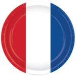 9" Red White Blue Plates - Pack of 8