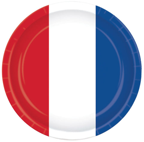 9" Red White Blue Plates - Pack of 8