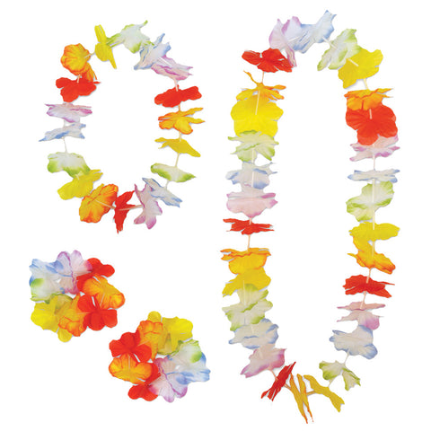 Rainbow Floral Lei Set