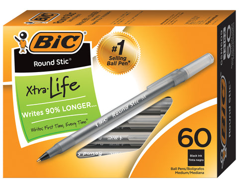 BIC PEN BOX OF 60 BLACK PENS