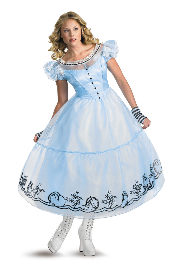Women's Alice Blue Dress Deluxe - Alice In Wonderland Movie Halloween Hallway Women's Alice Blue Dress Deluxe - Alice In Wonderland Movie Halloween Hallway
