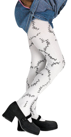 Stitched White Pantyhose
