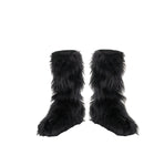 Girl's Black Furry Boot Covers