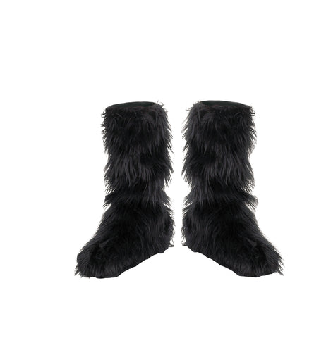 Girl's Black Furry Boot Covers