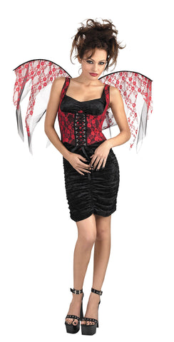 Red Wings Black Lace Corset