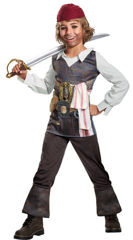 Boy's Captain Jack Classic Costume - Pirates Of The Caribbean 5