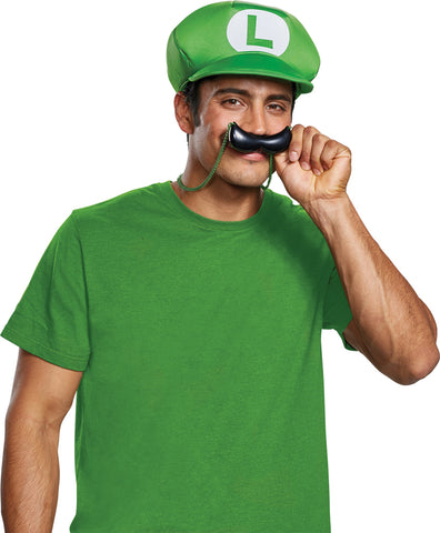 New Luigi Hat & Mustache Necklace - Adult
