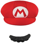 Mario Hat & Mustache - Super Mario Brothers