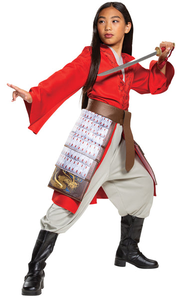 Girl's Mulan Hero Red Dress Deluxe Costume – Halloween Hallway