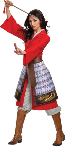 Women's Mulan Hero Red Dress Deluxe Costume