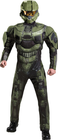 Men's Master Chief Deluxe Muscle Costume