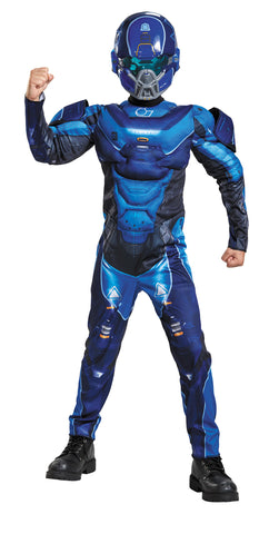 Boy's Blue Spartan Classic Muscle Costume - Halo