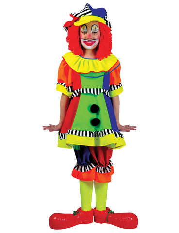 Girl's Spanky Stripes Clown Costume