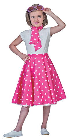 Sock Hop Skirt Child Pink Whit