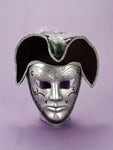 Men's Silver & Black Venetian Mask