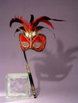 Women's Red Venetian Mask with Stick