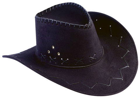 Hat Cowboy Flocked Black Adult