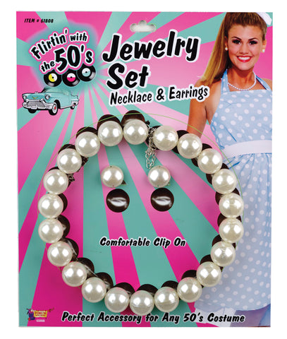 Pearl Necklace & Earrings