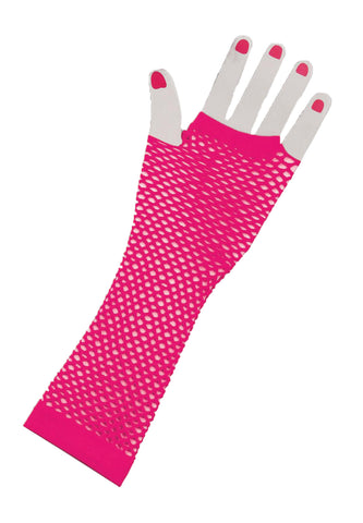 Gloves Fingerless Long Pink