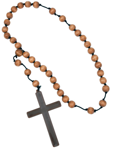 Monk Cross with Wooden Beads