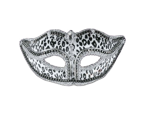 Women's Snow Leopard Venetian Mask