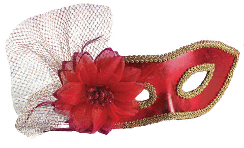 Women's Red Venetian Mask