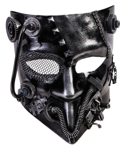 Men's Silver Steampunk Jester Mask