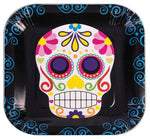 9" Day of the Dead Square Plate - Pack of 8