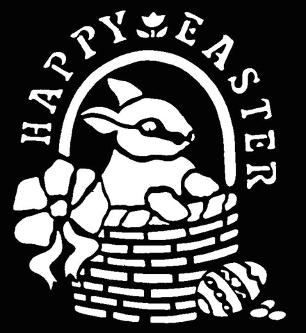 Stencil Happy Easter Brass