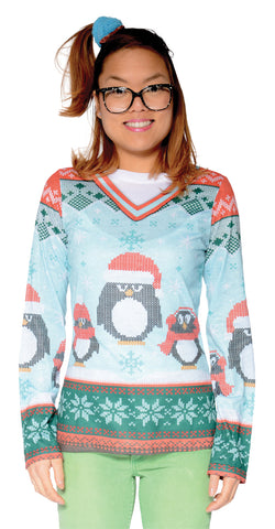 Ladie's Ugly Winter Penguin Sweater Shirt