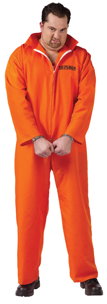 Men's Plus Size Got Busted Orange Jumpsuit – Halloween Hallway