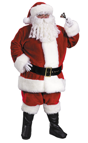 Men's Plus Size Premium Plush Red Santa Suit
