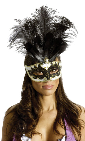 Women's Big Feather Carnival Mask